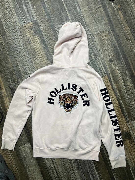 Hollister Hoodie Sweatshirt with Leopard Patch, Women Size Medium,  Light Pink - Picture 2 of 8